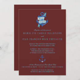 Elegant Nautical Yacht Destination Wedding Invitation