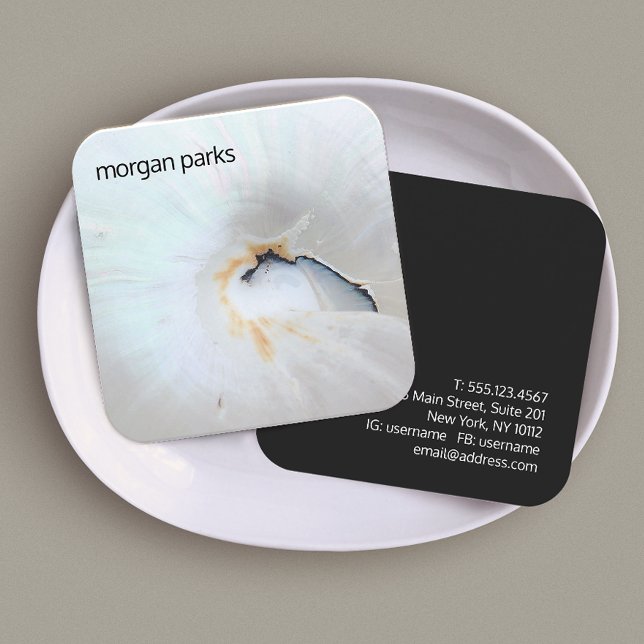 Elegant Nautilus Shell Tropical Square Business Card (Creator Uploaded)