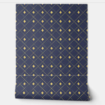 Elegant Navy and Gold Geometric Diamond