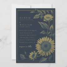 Elegant Navy and Gold Sunflower wedding