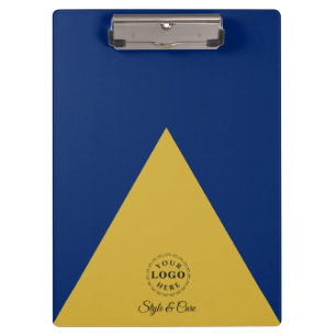 Elegant Navy and Metallic Gold Custom Brand Clipboard