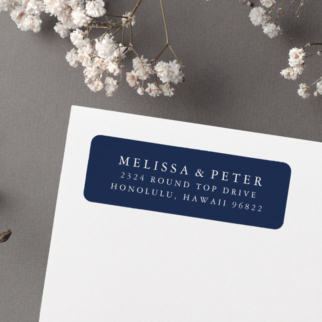 Elegant Navy and White Return Address Label (Creator Uploaded)