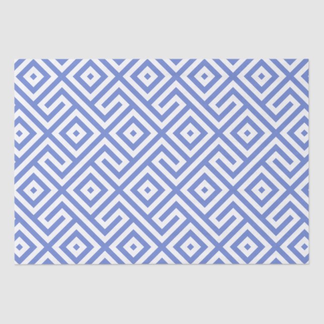 Elegant Navy Blue Abstract Geometric Pattern  Tissue Paper (Front)