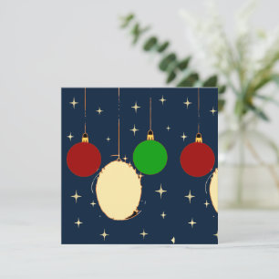 Elegant Navy Blue and Gold Christmas Card