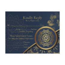 Elegant Navy Blue and Gold Personalised Wedding