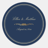 Elegant Navy Blue and Gold Trim Wedding