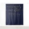 Elegant Navy Blue And Gold Wedding Photo Backdrop