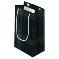 Elegant Navy Blue and Green Plaid Christmas