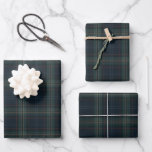 Elegant Navy Blue and Green Plaid Christmas Wrapping Paper Sheet<br><div class="desc">Modern Christmas wrapping paper sheets featuring a timeless design with a muted navy blue and green plaid pattern.</div>