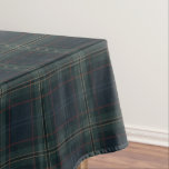 Elegant Navy Blue and Green Plaid Tablecloth<br><div class="desc">Modern Christmas tablecloth featuring a timeless design with a muted navy blue and green plaid pattern.</div>