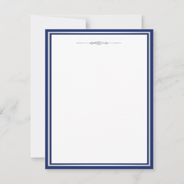 Elegant Navy Blue and Silver Invitation Template (Front)