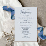 Elegant Navy Blue and Silver Wedding Program<br><div class="desc">Elegant silver with navy blue Wedding program with beautiful modern handwritten calligraphy details. Front with wedding ceremony details, back with wedding party names and thank you message for your guests. Add your details using the template text boxes provided and if needed, you may select "Edit using the design tool" (with...</div>