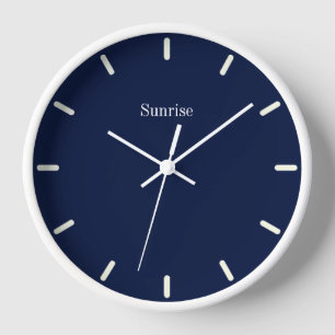 Elegant Navy Blue and White Clock