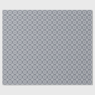 Elegant Navy Blue and White Mandala Pattern Wrapping Paper