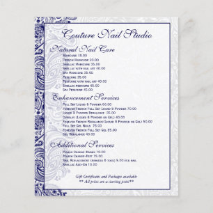 Elegant Navy Blue And White paisley Lace Flyer