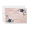 Elegant Navy Blue Blush Gold Wedding RSVP Cards
