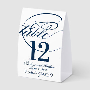 Elegant Navy Blue Calligraphy Script Wedding