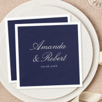 Elegant Navy Blue Calligraphy Wedding