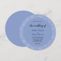 Elegant Navy Blue Chic Decorative Damask Wedding