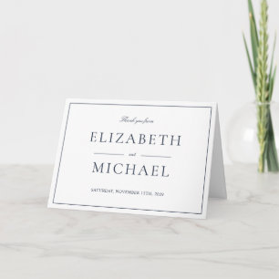 Elegant Navy Blue Classic Script Card