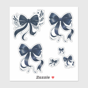 Elegant Navy Blue Coquette Bows
