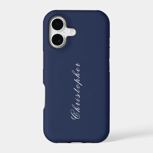 Elegant Navy Blue Custom Name  (Back)