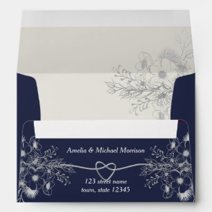 Elegant Navy Blue  Envelope