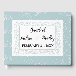 Elegant Navy Blue  Floral Guest Book