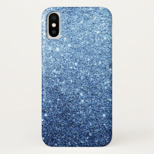 Elegant Navy Blue Glitter Luxury iPhone X Case