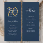 Elegant Navy Blue Gold 70th Birthday Program Menu<br><div class="desc">Elegant "Birthday Party Program" design with a sophisticated script typography w/ custom text.</div>
