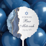 Elegant Navy Blue Gold Agate Bar Mitzvah Party Balloon<br><div class="desc">Elegant navy blue and gold agate decorates the side of this modern Bar Mitzvah party balloon. Your son's name is written in beautiful formal script under the Star of David. Perfect for a chic,  stylish Jewish family celebrating their boy being called to the Torah.</div>