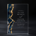 Elegant Navy Blue Gold Agate Wedding Monogram Acrylic Invitations<br><div class="desc">This Elegant Navy Blue Gold Agate Wedding Monogram Acrylic Invitation blends modern luxury with timeless sophistication. Featuring a deep navy blue agate design with shimmering gold accents, this stylish and contemporary invitation is perfect for couples seeking a chic and refined aesthetic. The custom monogram detail adds a personalised touch, making...</div>
