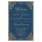 Elegant Navy Blue Gold Frame Wedding Program Card