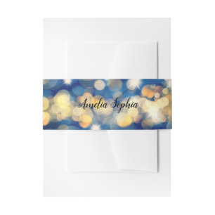 Elegant Navy Blue Gold Invitation Belly Band