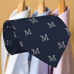 Elegant Navy Blue Grey Monogram Personalised Tie<br><div class="desc">Customise the text and easily create your personalised necktie. Click EDIT DESIGN,  then click BACKGROUND to change the background colour. You can TRANSFER this design to other Zazzle products and adjust it to fit most Zazzle items. Thank you for choosing our designs and stopping by the Standard Studio Designs.</div>