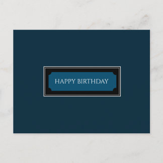 Elegant Navy Blue "Happy birthday, dad" Postcard