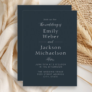 Elegant Navy Blue  Invitation