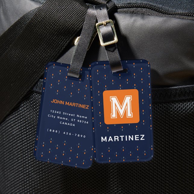 Elegant Navy Blue Luggage Tag for Man (Creator Uploaded)