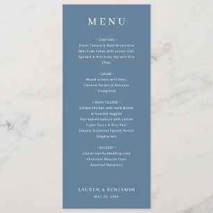 Elegant Navy Blue Menu Template
