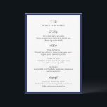 Elegant Navy Blue Monogram Modern Wedding Menu<br><div class="desc">Modern wedding menus featuring a clean design with serif and script fonts.</div>