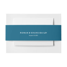 Elegant Navy Blue Monogram Wedding Belly Band