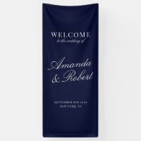 Elegant Navy Blue Old Money Wedding Welcome