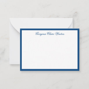 Elegant Navy Blue Personalised Classic Script Card