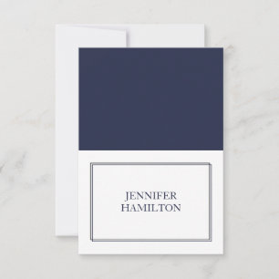 Elegant Navy Blue Place Card