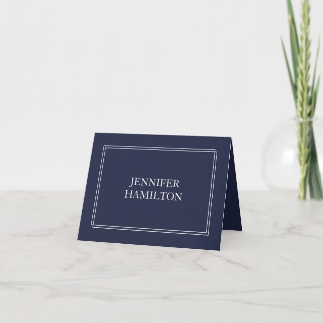Elegant Navy Blue Place Card (Front)