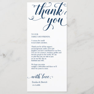 Elegant Navy Blue, Place Setting Thank You Card