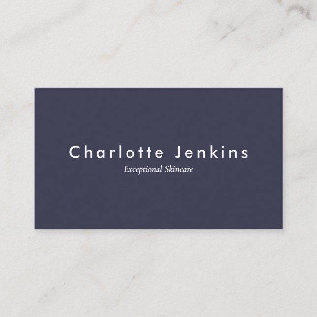 Elegant Navy Blue Professional Business Card (Front)