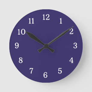 Elegant Navy Blue Round Clock
