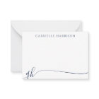 Elegant Navy Blue Script Monogram Initials