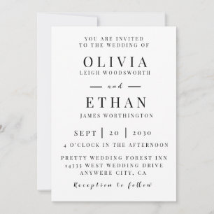 Elegant Navy Blue Silver Floral Wedding Invitation